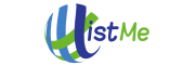 Listme Online logo with white tagline.